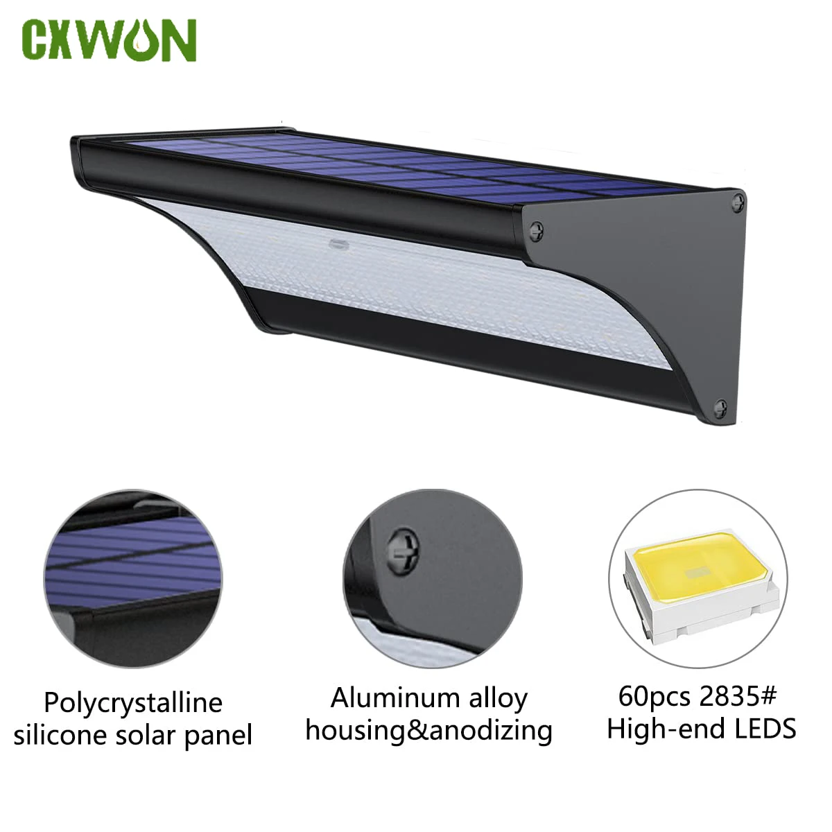 Smart Garden Solar Lights - 60/48Led Outdoor Solar Wandleuchte Solar Flutlichter