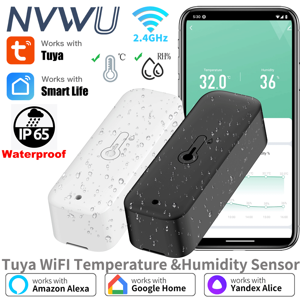 Smart Garden Arduino - Tuya WiFi Temperatur Feuchtigkeit Sensor IP65