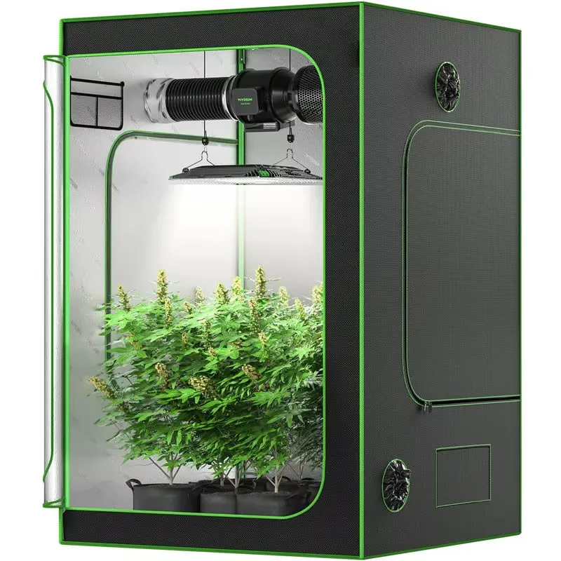 Grow Tent Complete Kit - ROHE 100x100x200cm Hydroponisches Indoor-Zelt LED-Wachstumslampe Komplettset