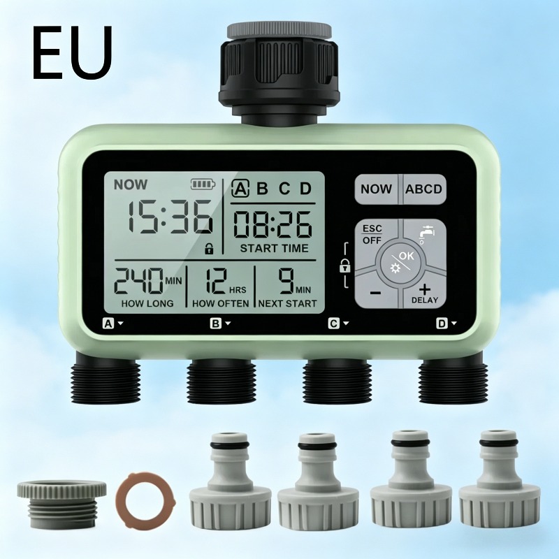 Smart Garden Project - Digitaler Gartenbewässerungstimer mit 4 Ausgängen, unabhängige